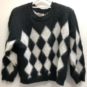 Sandro harlequin mohair sweater